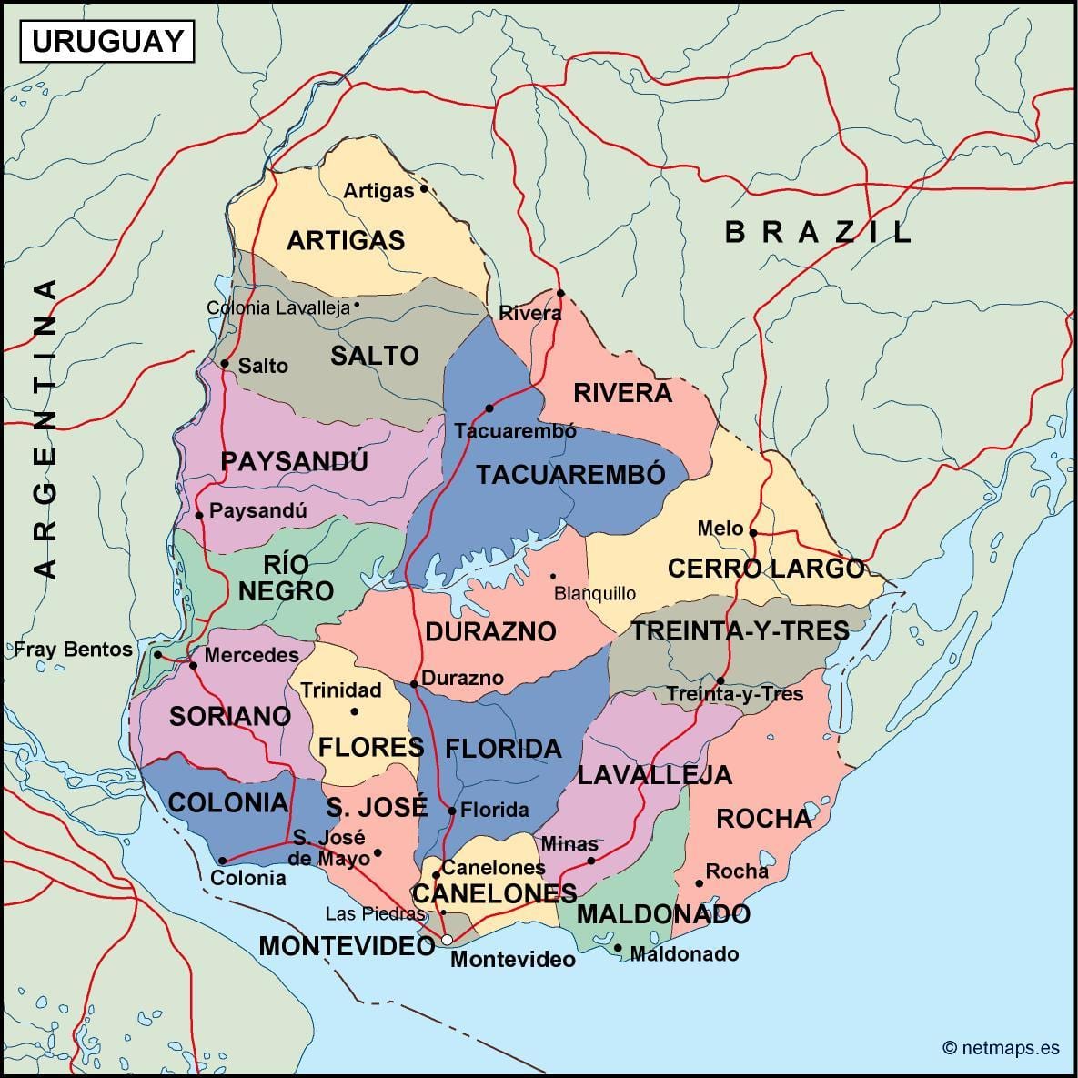 ನಕ್ಷೆ ಮ್ಯಾಲ್ಡೊನಾಡೊ ಉರುಗ್ವೆ